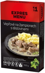 KM Vepřové na žampionech s těstovinami - 500g