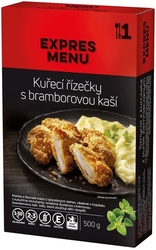 KM Kuřecí řízečky s bramborovou kaší - 350g