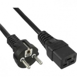 Kabel černý 2m se el. zástrčkou a IEC konektorem