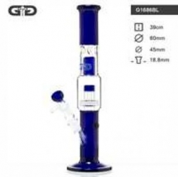 Skleněný bong CG Drum Perc Bong Blue, modrý, průměr 60/45 mm